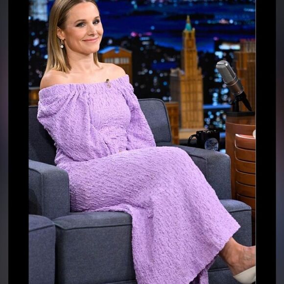 Stine Goya Garance Off The Shoulder Midi Dress in Lilac - Picture 10 of 11